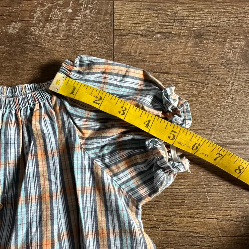 Girls Haley and the Hound Plaid Nightgown 2T Blue Orange Monogram G